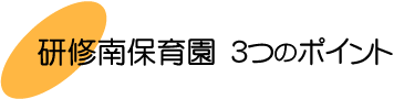 研修南保育園 ３つのポイント