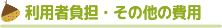 利用者負担、その他の費用