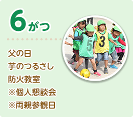 父の日 芋のつるさし 防火教室 ※個人懇談会 ※両親参観日