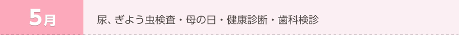 5月 ・尿、ぎょう虫検査・母の日・健康診断・歯科検診